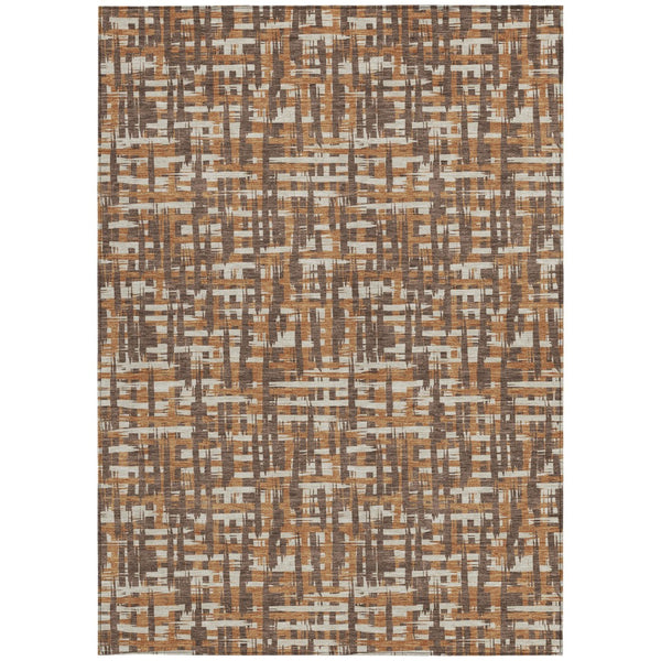 Homeroots 3' Beige And Gray Abstract Washable Indoor-outdoor Area Rug For Stylish Spaces And Durability 9' X 12' Polyester 602555