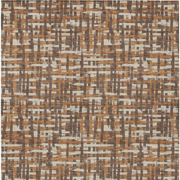 Homeroots 3' Beige And Gray Abstract Washable Indoor-outdoor Area Rug For Stylish Spaces And Durability 9' X 12' Polyester 602555