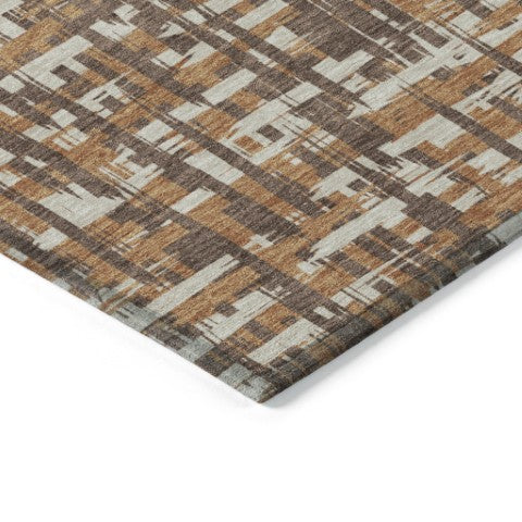 Homeroots 3' Beige And Gray Abstract Washable Indoor-outdoor Area Rug For Stylish Spaces And Durability 10' X 14' Polyester 602556