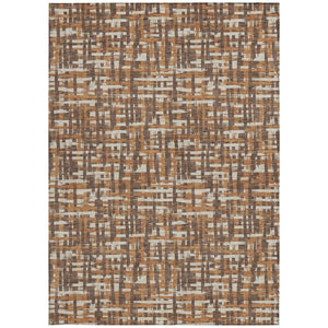 Homeroots 3' Beige And Gray Abstract Washable Indoor-outdoor Area Rug For Stylish Spaces And Durability 10' X 14' Polyester 602556