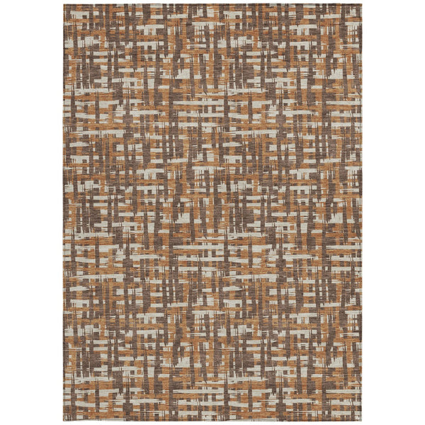 Homeroots 3' Beige And Gray Abstract Washable Indoor-outdoor Area Rug For Stylish Spaces And Durability 10' X 14' Polyester 602556