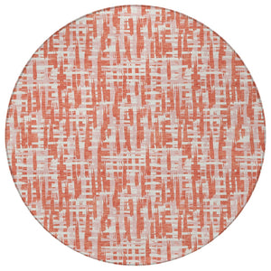 Homeroots 3' Beige And Gray Abstract Washable Indoor-outdoor Area Rug For Stylish Spaces And Durability 8' Round Polyester 602559