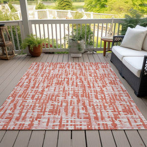 Homeroots 3' Beige And Gray Abstract Washable Indoor-outdoor Area Rug For Stylish Spaces And Durability 8' X 10' Polyester 602560