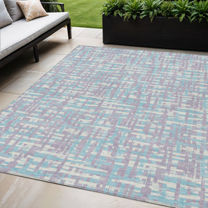 Homeroots 3' Beige And Gray Abstract Washable Indoor-outdoor Area Rug For Stylish Spaces And Durability 5' X 8' Polyester 602564