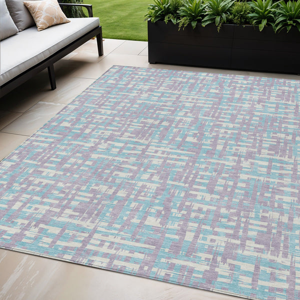 Homeroots 3' Beige And Gray Abstract Washable Indoor-outdoor Area Rug For Stylish Spaces And Durability 5' X 8' Polyester 602564