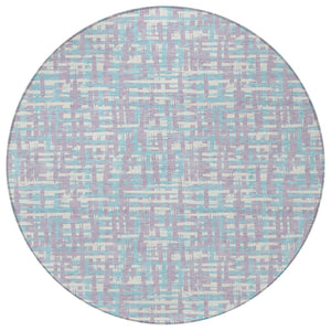 Homeroots 3' Beige And Gray Abstract Washable Indoor-outdoor Area Rug For Stylish Spaces And Durability 8' Round Polyester 602565