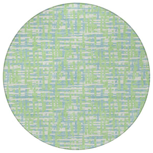 Homeroots 3' Beige And Gray Abstract Washable Indoor-outdoor Area Rug For Stylish Spaces And Durability 8' Round Polyester 602571