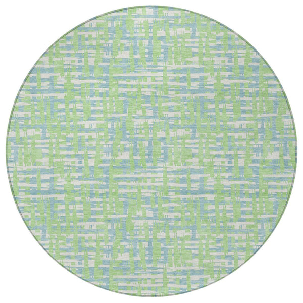 Homeroots 3' Beige And Gray Abstract Washable Indoor-outdoor Area Rug For Stylish Spaces And Durability 8' Round Polyester 602571