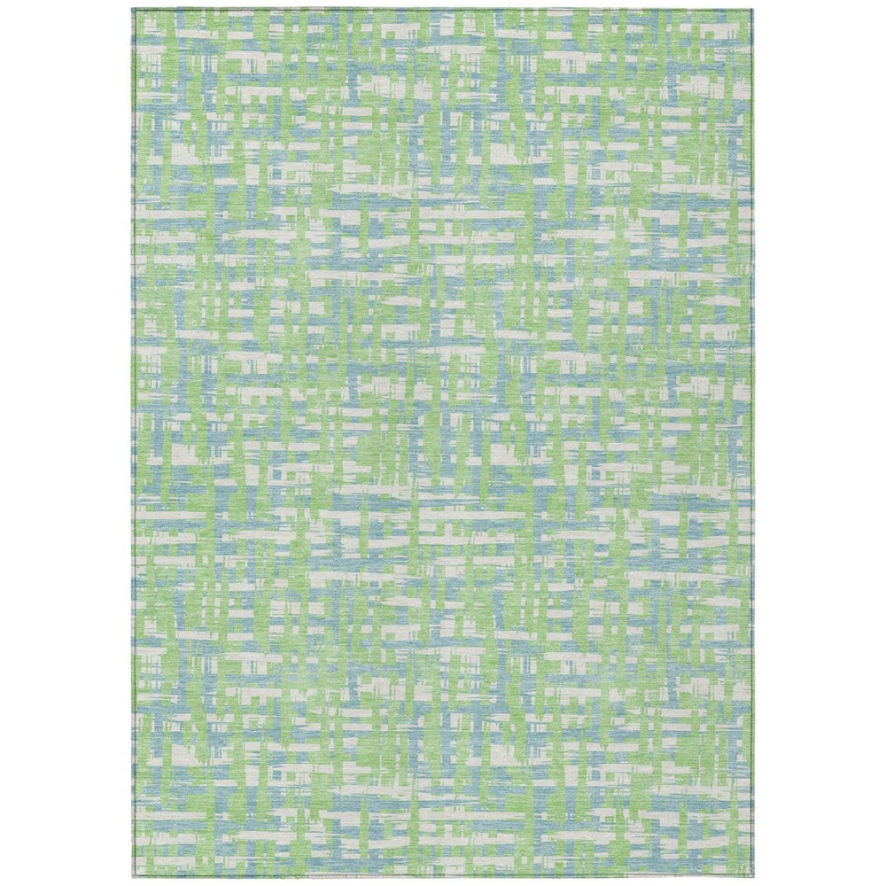 HomeRoots 9' X 12' Stylish Mint Green, Blue, and Beige Abstract Area Rug – Washable, Durable, Indoor/Outdoor Use 602573