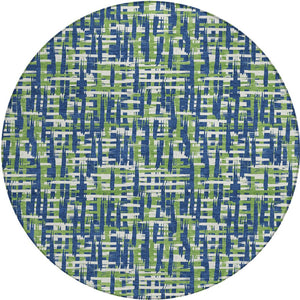 Homeroots 3' Beige And Gray Abstract Washable Indoor-outdoor Area Rug For Stylish Spaces And Durability 8' Round Polyester 602577