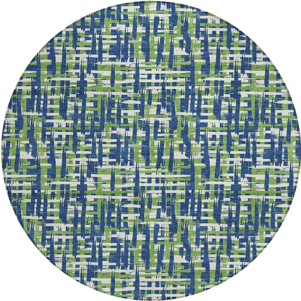 Homeroots 3' Beige And Gray Abstract Washable Indoor-outdoor Area Rug For Stylish Spaces And Durability 8' Round Polyester 602577