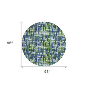 Homeroots 3' Beige And Gray Abstract Washable Indoor-outdoor Area Rug For Stylish Spaces And Durability 8' Round Polyester 602577