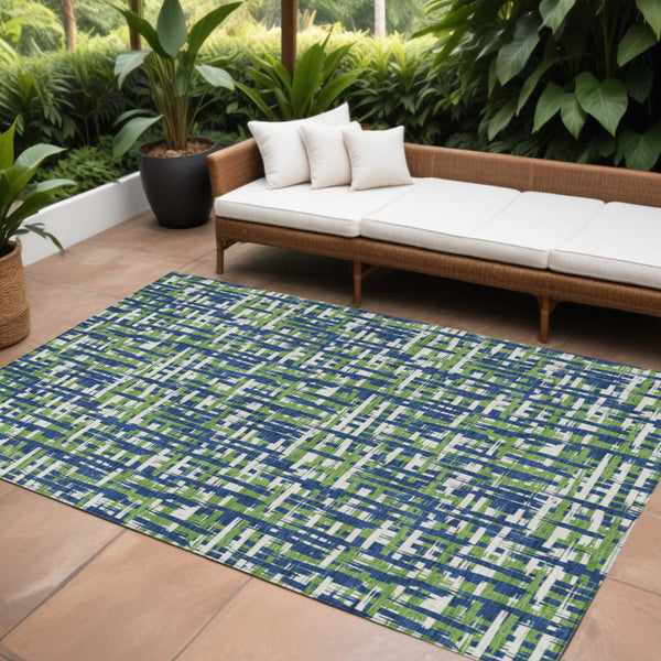 Homeroots 3' Beige And Gray Abstract Washable Indoor-outdoor Area Rug For Stylish Spaces And Durability 10' X 14' Polyester 602580