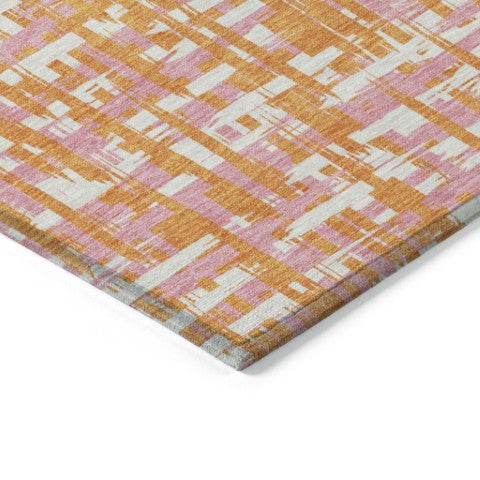 Homeroots 3' Beige And Gray Abstract Washable Indoor-outdoor Area Rug For Stylish Spaces And Durability 5' X 8' Polyester 602582