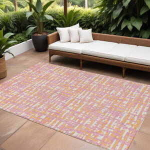 Homeroots 3' Beige And Gray Abstract Washable Indoor-outdoor Area Rug For Stylish Spaces And Durability 10' X 14' Polyester 602592