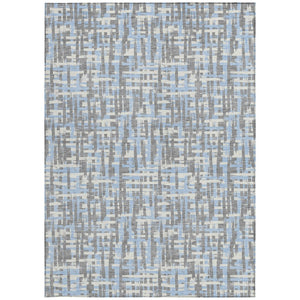 Homeroots 3' Beige And Gray Abstract Washable Indoor-outdoor Area Rug For Stylish Spaces And Durability 5' X 8' Polyester 602594
