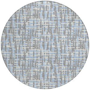 Homeroots 3' Beige And Gray Abstract Washable Indoor-outdoor Area Rug For Stylish Spaces And Durability 8' Round Polyester 602595