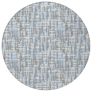 Homeroots 3' Beige And Gray Abstract Washable Indoor-outdoor Area Rug For Stylish Spaces And Durability 8' Round Polyester 602595