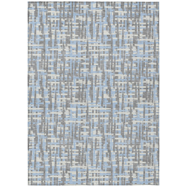 Homeroots 3' Beige And Gray Abstract Washable Indoor-outdoor Area Rug For Stylish Spaces And Durability 9' X 12' Polyester 602597
