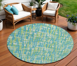 Homeroots 3' Beige And Gray Abstract Washable Indoor-outdoor Area Rug For Stylish Spaces And Durability 8' Round Polyester 602601