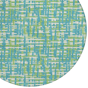 Homeroots 3' Beige And Gray Abstract Washable Indoor-outdoor Area Rug For Stylish Spaces And Durability 8' Round Polyester 602601