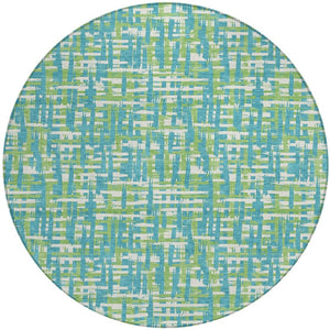 Homeroots 3' Beige And Gray Abstract Washable Indoor-outdoor Area Rug For Stylish Spaces And Durability 8' Round Polyester 602601