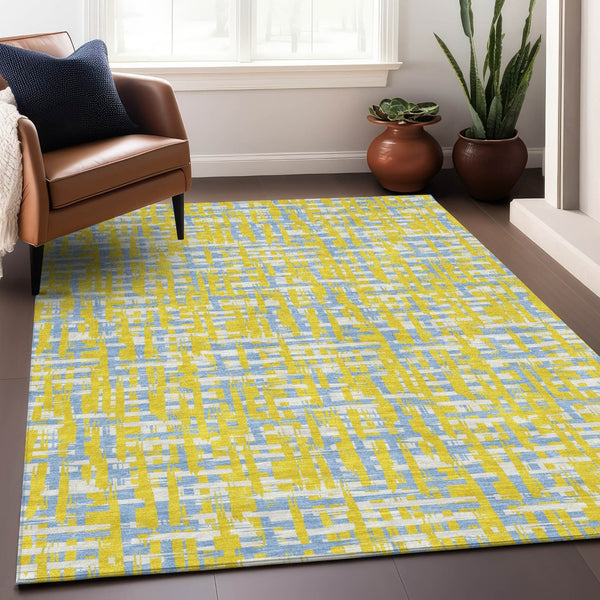 Homeroots 3' Beige And Gray Abstract Washable Indoor-outdoor Area Rug For Stylish Spaces And Durability 3' X 5' Polyester 602605