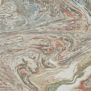 Homeroots 3' Beige Pink And Blue Abstract Washable Area Rug - Perfect For Indoor And Outdoor Spaces, Durable Design 5' X 8' Polyester 602612