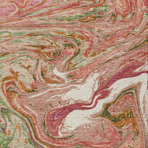 Homeroots 3' Beige Pink And Blue Abstract Washable Area Rug - Perfect For Indoor And Outdoor Spaces, Durable Design 5' X 8' Polyester 602618