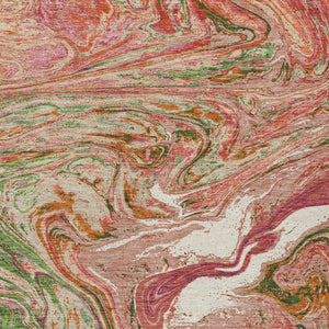 Homeroots 3' Beige Pink And Blue Abstract Washable Area Rug - Perfect For Indoor And Outdoor Spaces, Durable Design 8' X 10' Polyester 602620