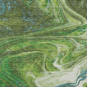 Homeroots 3' Beige Pink And Blue Abstract Washable Area Rug - Perfect For Indoor And Outdoor Spaces, Durable Design 3' X 5' Polyester 602623