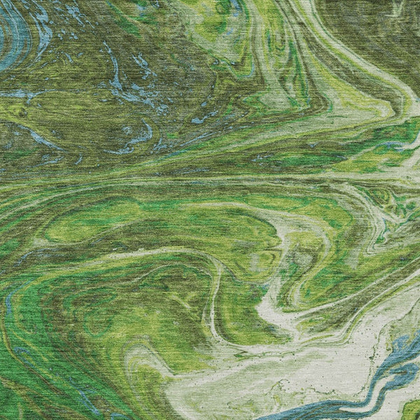 Homeroots 3' Beige Pink And Blue Abstract Washable Area Rug - Perfect For Indoor And Outdoor Spaces, Durable Design 3' X 5' Polyester 602623