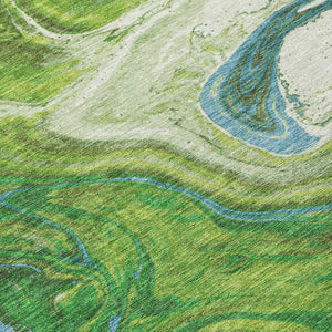 Homeroots 3' Beige Pink And Blue Abstract Washable Area Rug - Perfect For Indoor And Outdoor Spaces, Durable Design 10' X 14' Polyester 602628