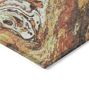 Homeroots 3' Beige Pink And Blue Abstract Washable Area Rug - Perfect For Indoor And Outdoor Spaces, Durable Design 10' X 14' Polyester 602634