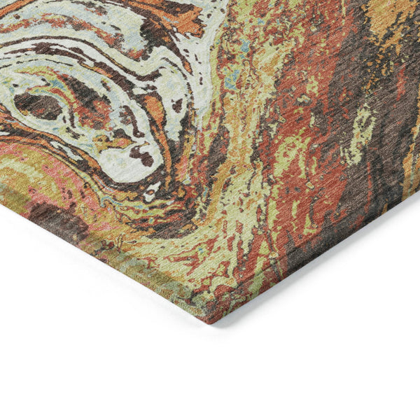 Homeroots 3' Beige Pink And Blue Abstract Washable Area Rug - Perfect For Indoor And Outdoor Spaces, Durable Design 10' X 14' Polyester 602634