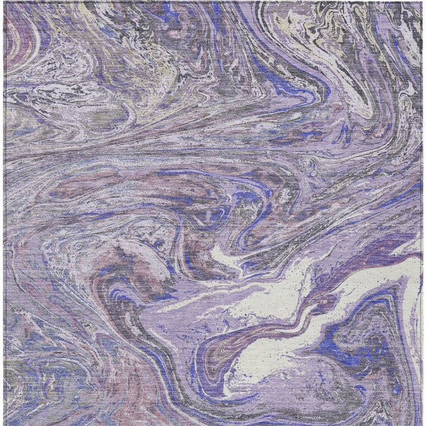 Homeroots 3' Beige Pink And Blue Abstract Washable Area Rug - Perfect For Indoor And Outdoor Spaces, Durable Design 3' X 5' Polyester 602635