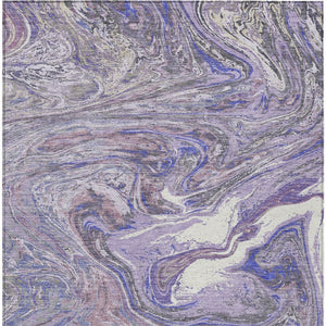 Homeroots 3' Beige Pink And Blue Abstract Washable Area Rug - Perfect For Indoor And Outdoor Spaces, Durable Design 5' X 8' Polyester 602636