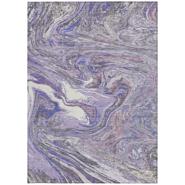 Homeroots 3' Beige Pink And Blue Abstract Washable Area Rug - Perfect For Indoor And Outdoor Spaces, Durable Design 8' X 10' Polyester 602638