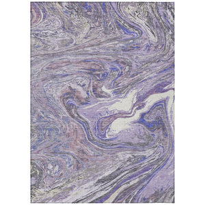HomeRoots 5' Abstract Lavender Purple and Gray Area Rug - Durable, Washable Design for Indoor & Outdoor Use 8' X 10' 602638