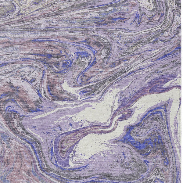 Homeroots 3' Beige Pink And Blue Abstract Washable Area Rug - Perfect For Indoor And Outdoor Spaces, Durable Design 8' X 10' Polyester 602638