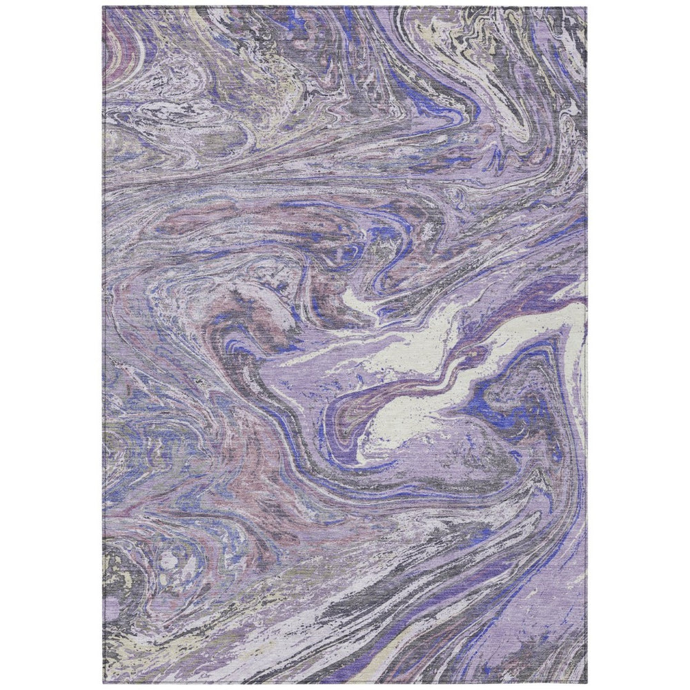 HomeRoots 9' X 12' Abstract Lavender Gray Washable Area Rug – Stylish, Durable, and Perfect for Indoor/Outdoor Use! 602639