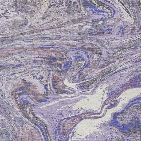 Homeroots 3' Beige Pink And Blue Abstract Washable Area Rug - Perfect For Indoor And Outdoor Spaces, Durable Design 9' X 12' Polyester 602639