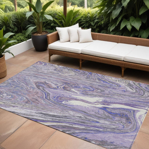 Homeroots 3' Beige Pink And Blue Abstract Washable Area Rug - Perfect For Indoor And Outdoor Spaces, Durable Design 10' X 14' Polyester 602640