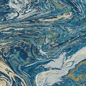 Homeroots 3' Beige Pink And Blue Abstract Washable Area Rug - Perfect For Indoor And Outdoor Spaces, Durable Design 3' X 5' Polyester 602641