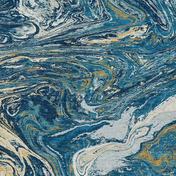 Homeroots 3' Beige Pink And Blue Abstract Washable Area Rug - Perfect For Indoor And Outdoor Spaces, Durable Design 3' X 5' Polyester 602641