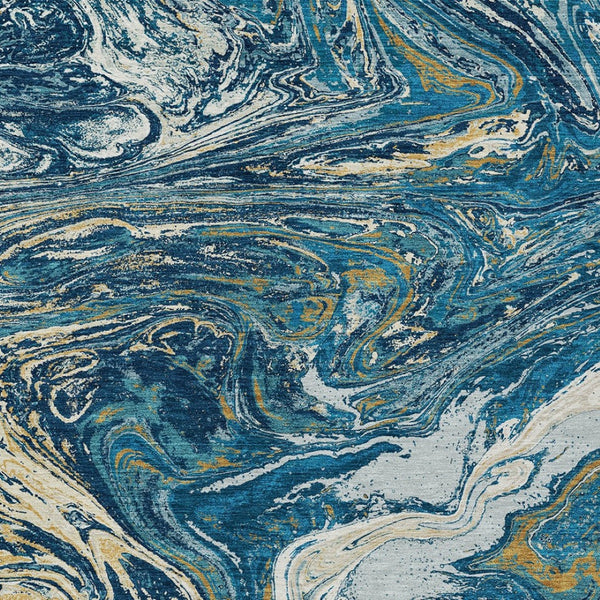 Homeroots 3' Beige Pink And Blue Abstract Washable Area Rug - Perfect For Indoor And Outdoor Spaces, Durable Design 9' X 12' Polyester 602645