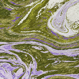 Homeroots 3' Beige Pink And Blue Abstract Washable Area Rug - Perfect For Indoor And Outdoor Spaces, Durable Design 3' X 5' Polyester 602647