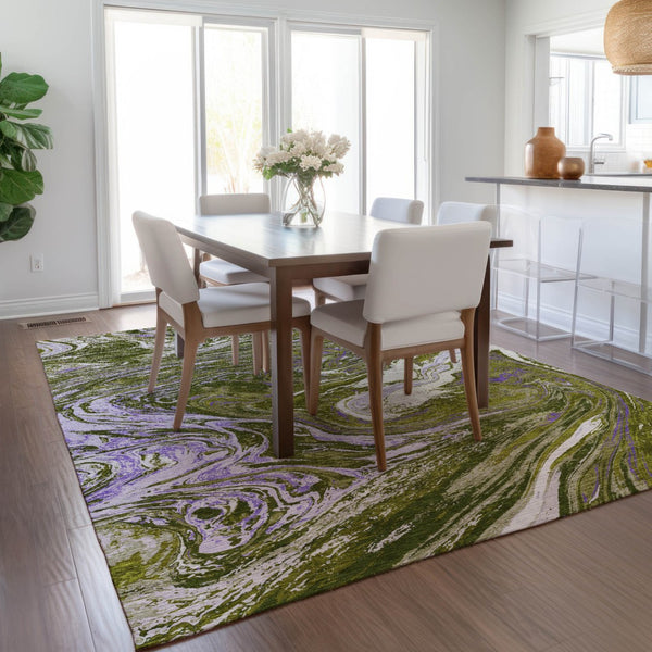 Homeroots 3' Beige Pink And Blue Abstract Washable Area Rug - Perfect For Indoor And Outdoor Spaces, Durable Design 3' X 5' Polyester 602647