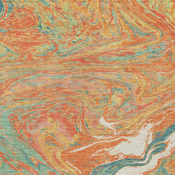 Homeroots 3' Beige Pink And Blue Abstract Washable Area Rug - Perfect For Indoor And Outdoor Spaces, Durable Design 10' X 14' Polyester 602658