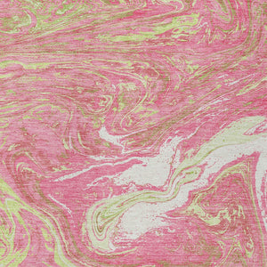 Homeroots 3' Beige Pink And Blue Abstract Washable Area Rug - Perfect For Indoor And Outdoor Spaces, Durable Design 5' X 8' Polyester 602660